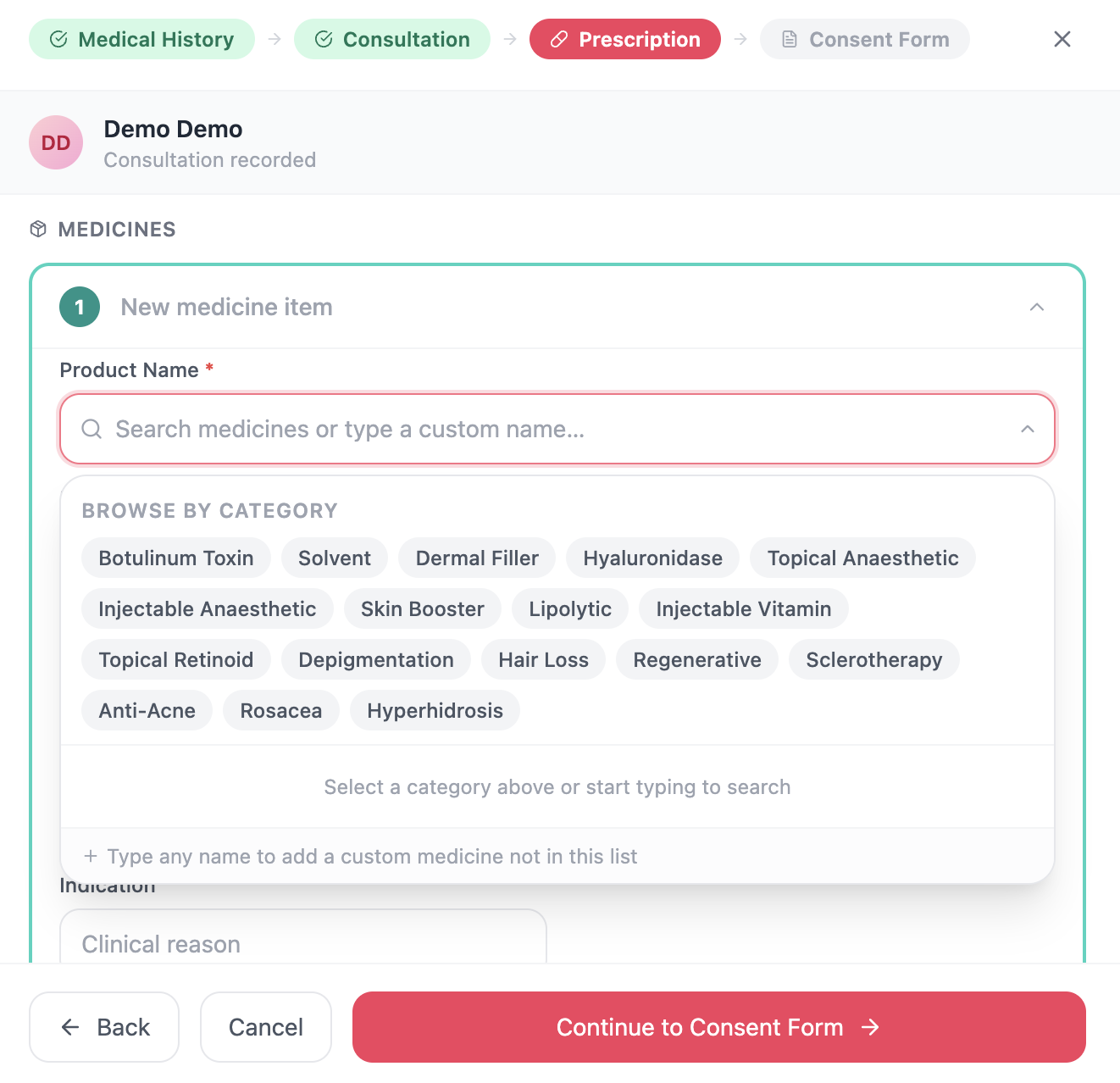 Prescription Builder