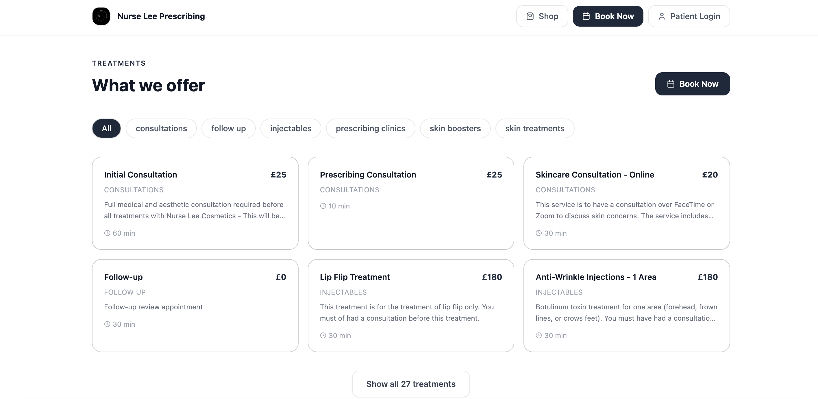 Treatment Listings